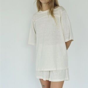 BOHEME Milk Linen Easy Shorts NWT